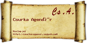 Csurka Agenór névjegykártya